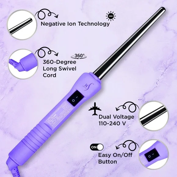 Herstyle Vibrant Purple Hair Curling Wand - Picture 6 of 7